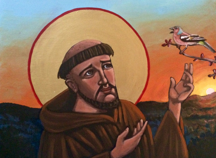 A Bird Preaches to St. Francis