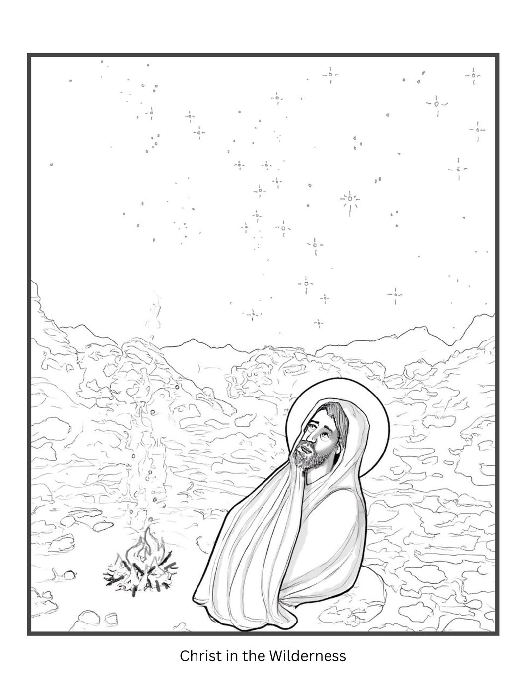 Christ in the Wilderness Coloring Page