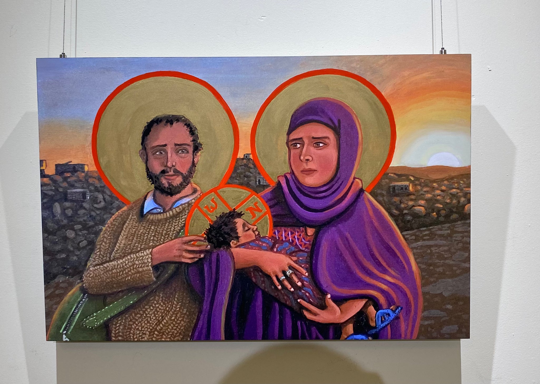 Refugees: The Holy Family Enhanced Wood Print – Kelly Latimore Icons