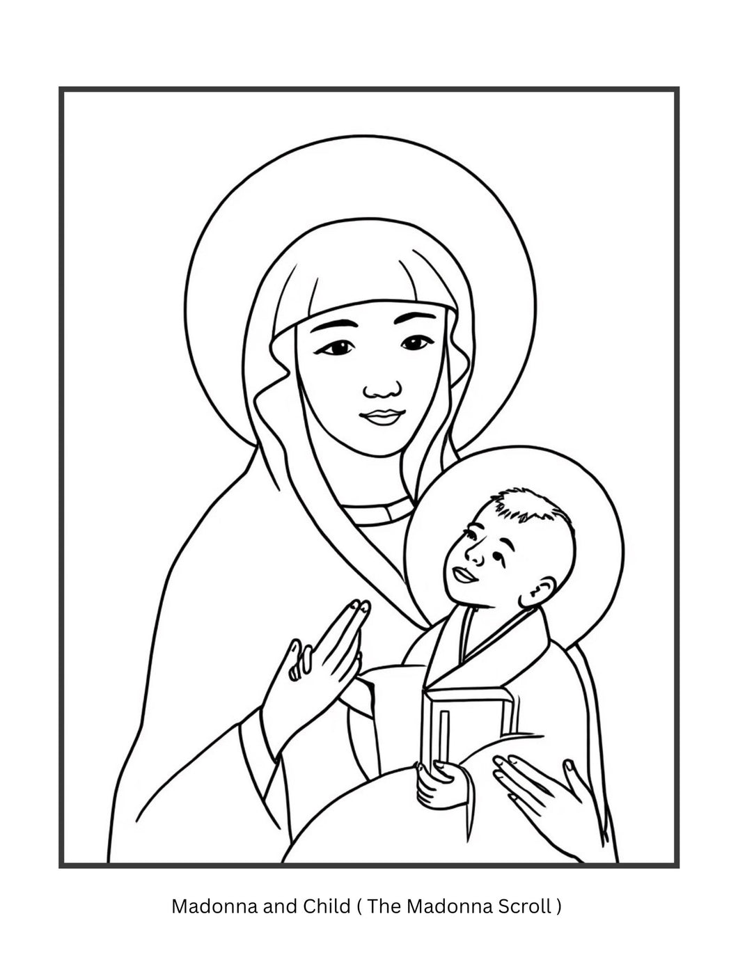 Madonna and Child ( The Madonna Scroll) Coloring Page