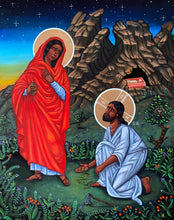 Load image into Gallery viewer, Mary Magdalene and Christ the Gardener Wood Print
