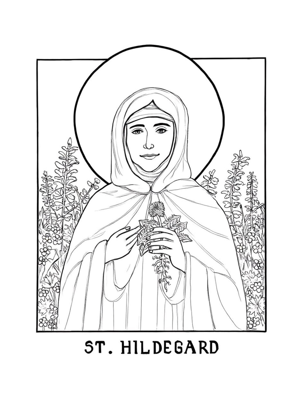 St. Hildegard Coloring Page