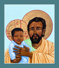 Load image into Gallery viewer, St. Joseph With Baby Jesus Wood Print
