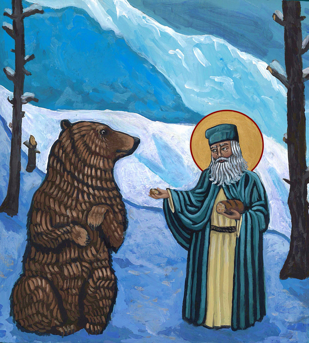 St. Seraphim and Bear Digital Image
