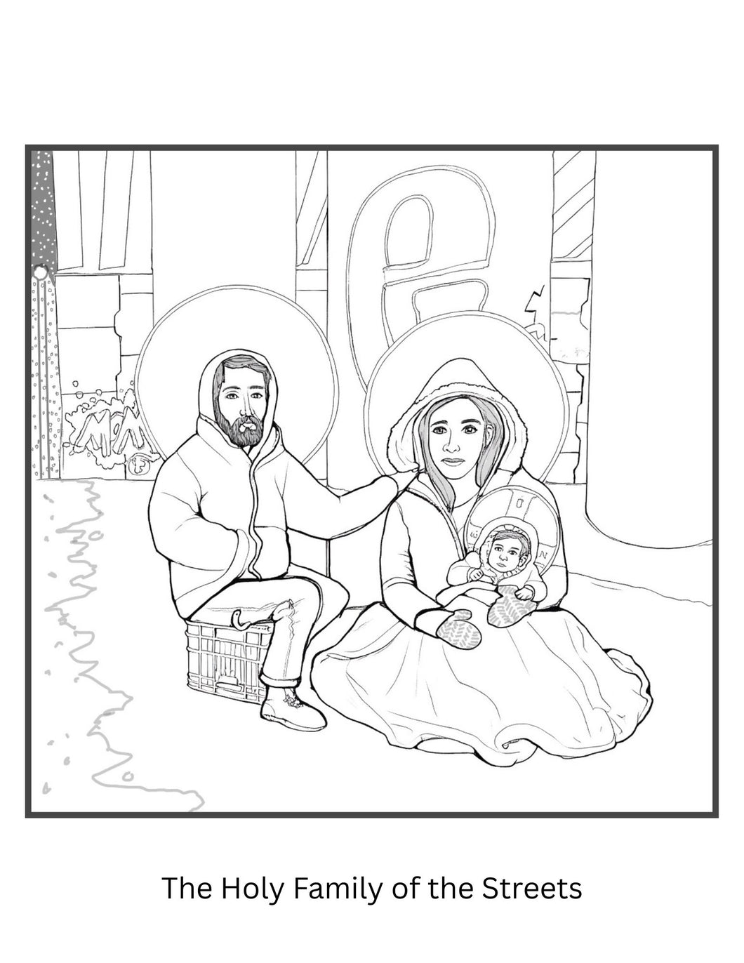 The Holy Family of the Streets Coloring Pages