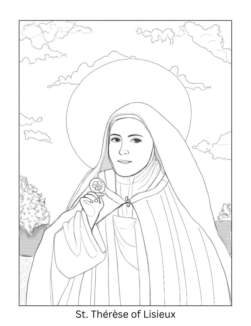 St. Thérèse of Lisieux Coloring Page