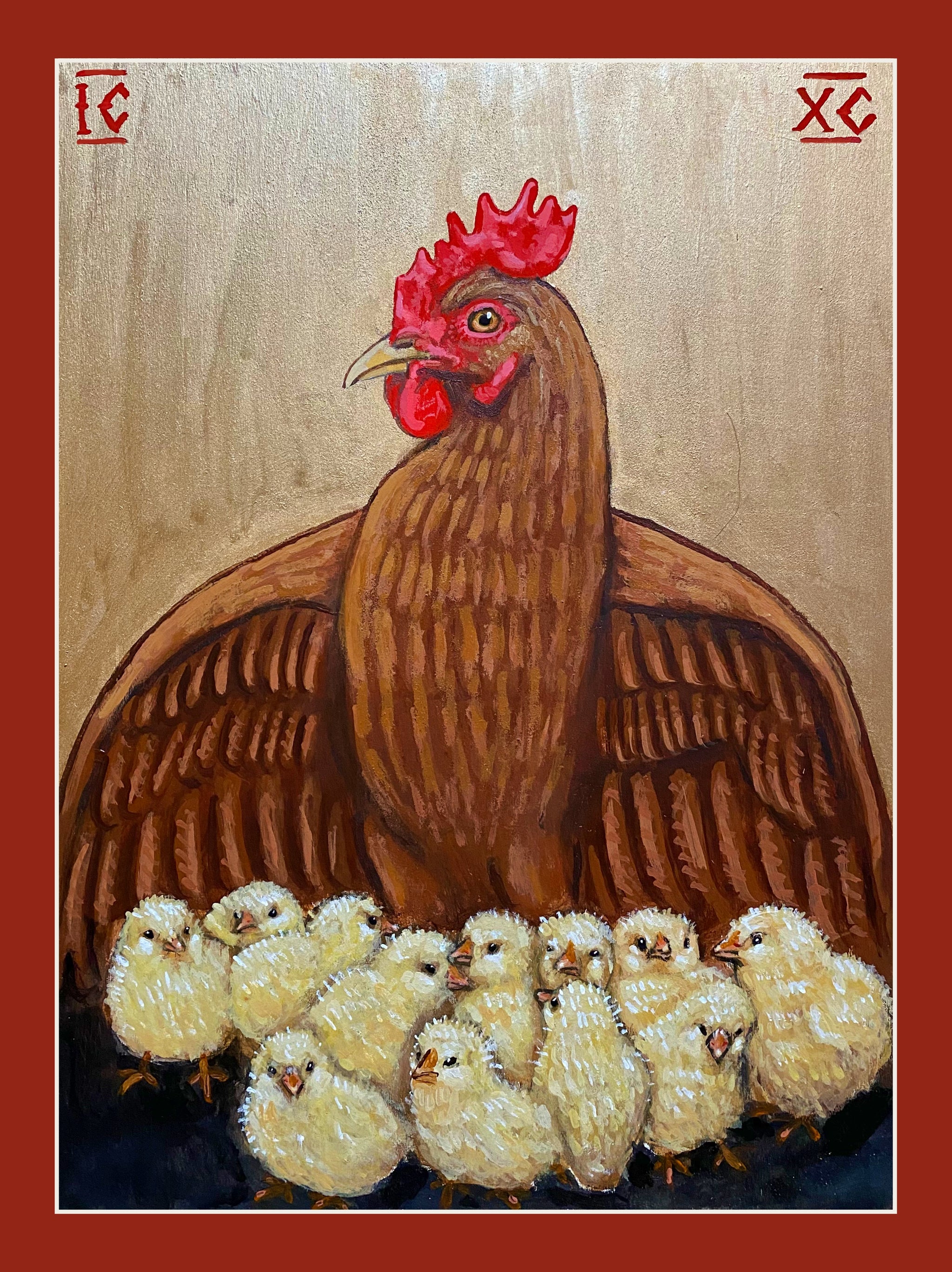 CHICKEN PAINTING offers Mother Hen