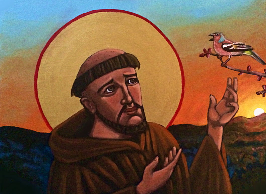 A Bird Preaches to St. Francis